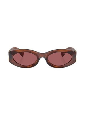 Miu Miu Eyewear Logo-Lettering Oval-Frame Sunglasses