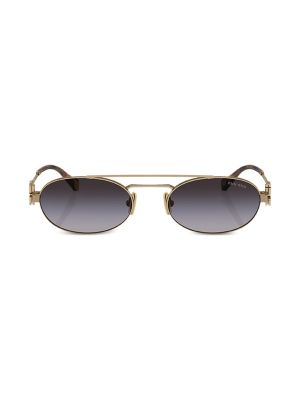 Miu Miu Eyewear Logo-Lettering Oval-Frame Sunglasses