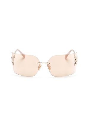 Miu Miu Eyewear Logo-Plaque Wraparound-Frame Sunglasses