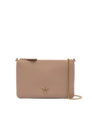 Pinko Love Birds-Plaque Leather Crossbody Bag