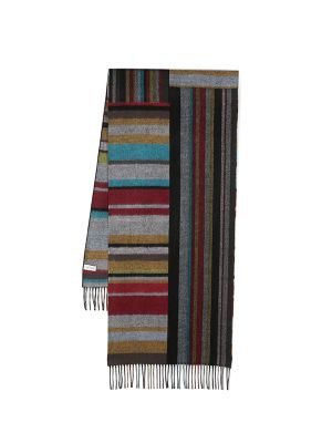 Paul Smith Striped Fringed Scarf